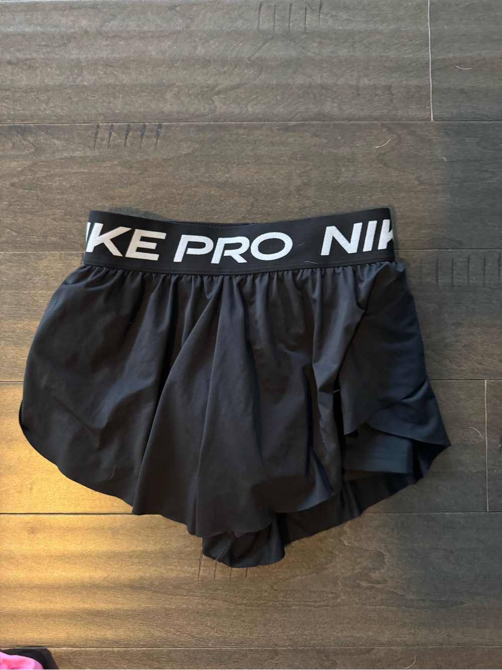 Nike Pro Girls Large Black 2-in-1 Training Running Shorts